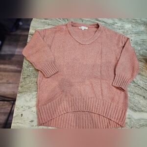 Chelsea & Theodore Sweater Women’s Medium Blush Pink Chunky Knit Pullover Ribbed
